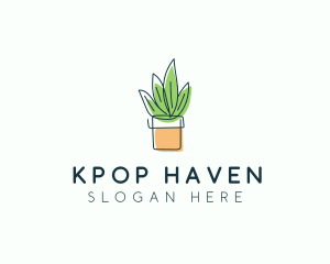 Plant Line Art logo design