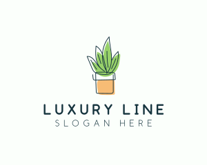 Plant Line Art logo design