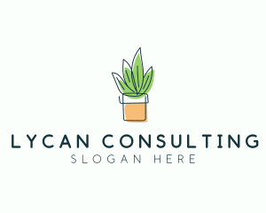 Plant Line Art logo design