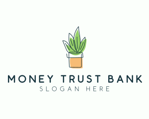 Plant Line Art logo design