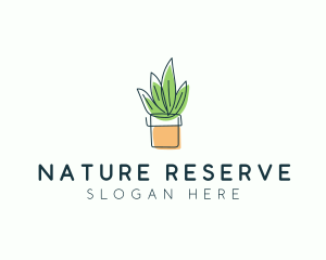 Plant Line Art logo design