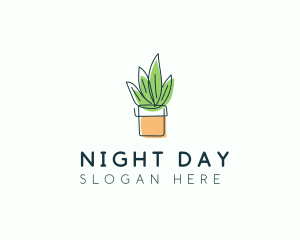 Plant Line Art logo design