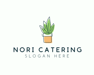 Plant Line Art logo design