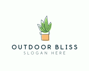 Plant Line Art logo design