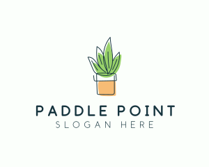 Plant Line Art logo design