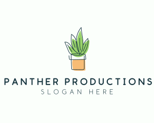 Plant Line Art logo design