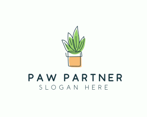 Plant Line Art logo design