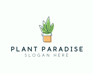 Plant Line Art logo design