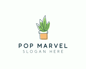 Plant Line Art logo design