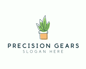 Plant Line Art logo design