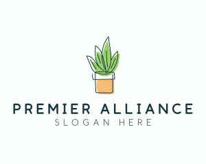 Plant Line Art logo design