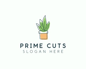 Plant Line Art logo design