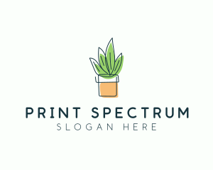 Plant Line Art logo design