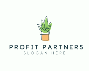 Plant Line Art logo design