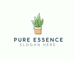 Plant Line Art logo design