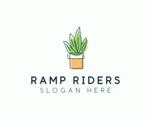 Plant Line Art logo design