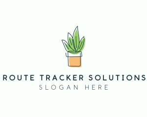 Plant Line Art logo design