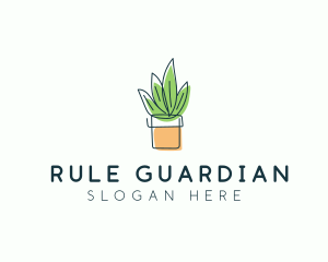 Plant Line Art logo design