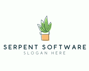 Plant Line Art logo design