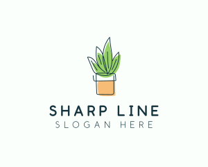 Plant Line Art logo design