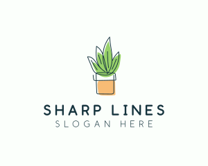 Plant Line Art logo design