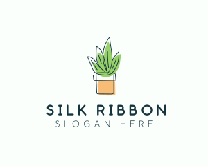 Plant Line Art logo design