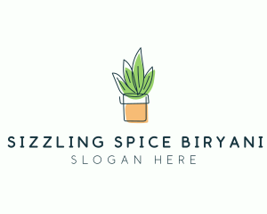 Plant Line Art logo design