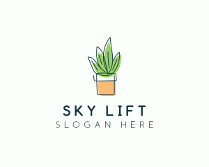 Plant Line Art logo design