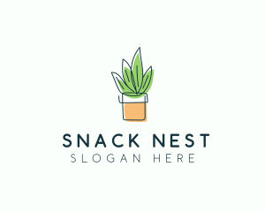 Plant Line Art logo design