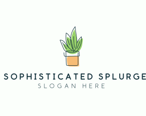 Plant Line Art logo design