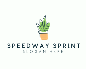 Plant Line Art logo design