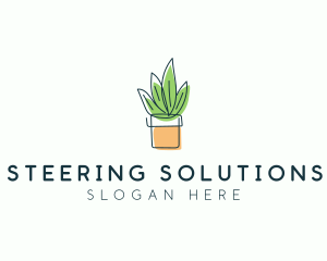 Plant Line Art logo design