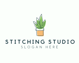 Plant Line Art logo design