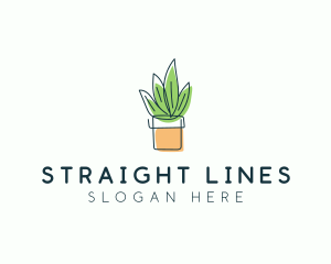 Plant Line Art logo design