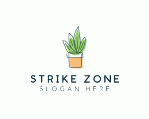 Plant Line Art logo design