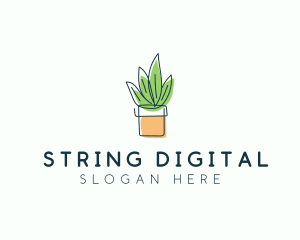 Plant Line Art logo design