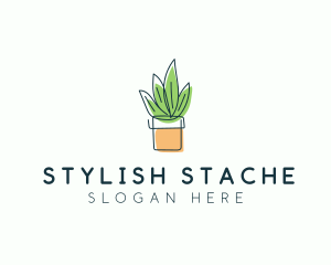 Plant Line Art logo design