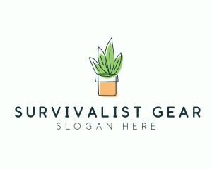 Plant Line Art logo design