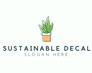 Plant Line Art logo design