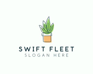 Plant Line Art logo design