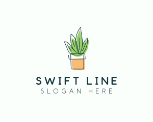 Plant Line Art logo design