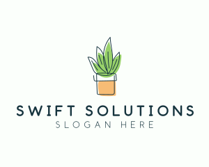 Plant Line Art logo design