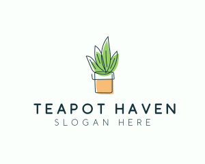 Plant Line Art logo design