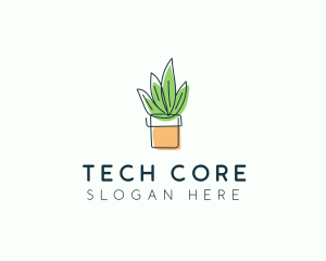 Plant Line Art logo design