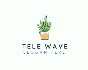 Plant Line Art logo design