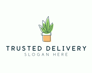 Plant Line Art logo design