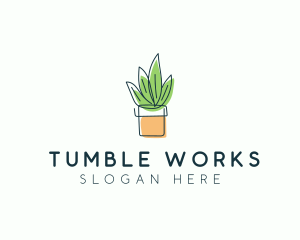 Plant Line Art logo design