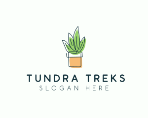 Plant Line Art logo design