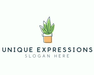 Plant Line Art logo design