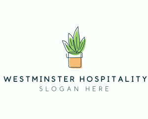 Plant Line Art logo design